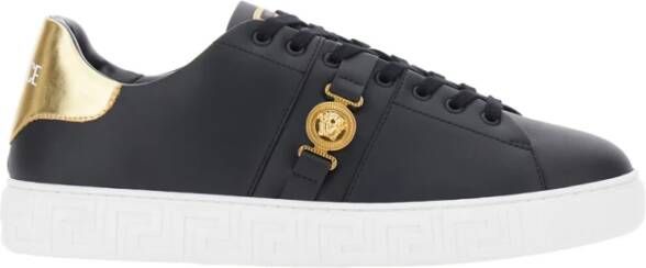 Versace Zwarte lage sneakers met logo