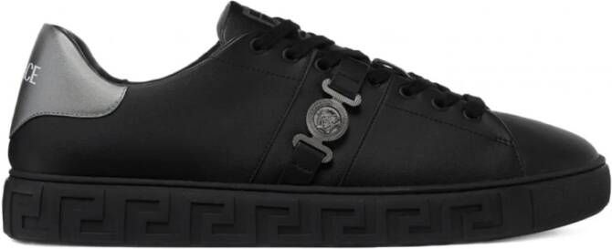 Versace Zwarte lage top sneakers met Medusa Biggie hardware