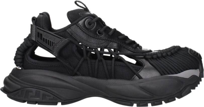 Versace Zwarte Sneakers voor Mannen Ss25 Black Heren