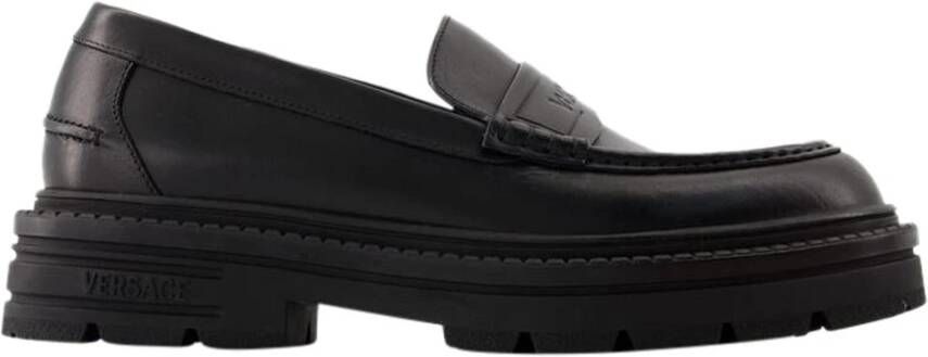 Versace Zwarte leren Chunky Sole Loafers