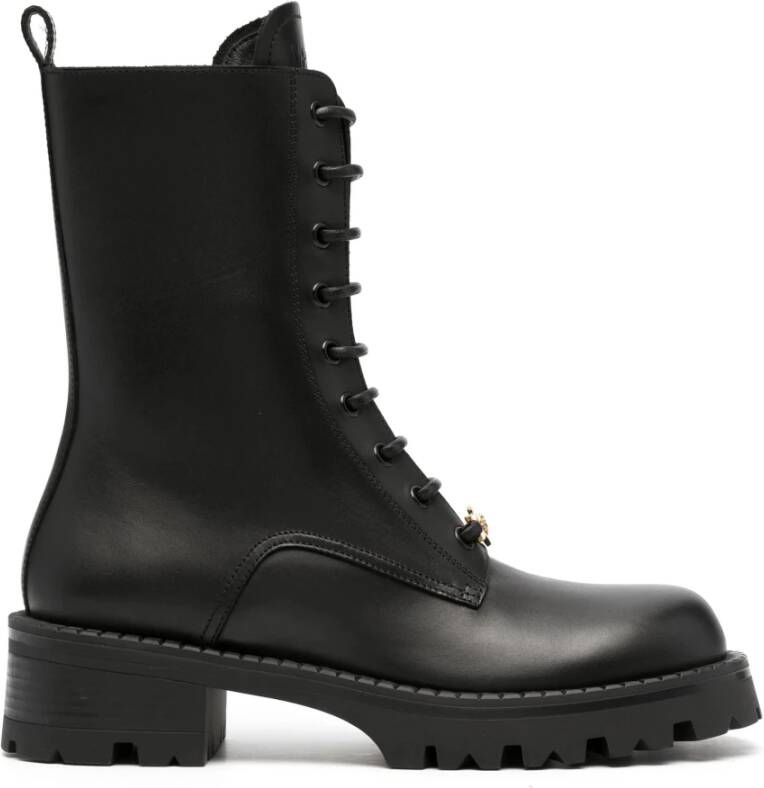 Versace Zwarte Leren Enkellaarzen
