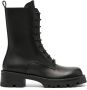 Versace Zwarte Leren Enkellaarzen - Thumbnail 1