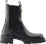 Versace Zwarte Leren Laarzen met Elasche Inzetstukken Black Dames - Thumbnail 1