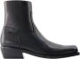 Versace Zwarte Leren Enkellaarzen Black Heren - Thumbnail 1