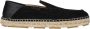 Versace Zwarte leren espadrilles met zijlogo - Thumbnail 1