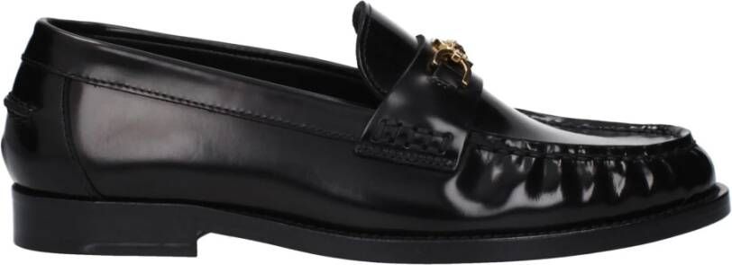 Versace Leren instapper met Medusa-plaquette Black Dames