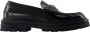 Versace Zwarte Leren Loafers Glad Kalfsleer - Thumbnail 1