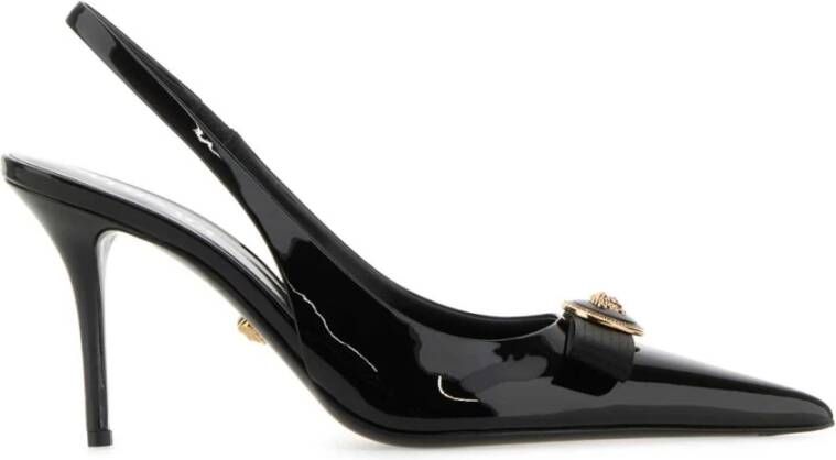 Versace Zwarte leren pumps met 8 5 cm hak Black Dames