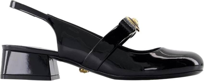Versace Zwarte leren slingback pumps