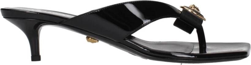 Versace Zwarte leren stilettohak sandalen
