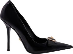Versace Zwarte Leren Stiletto's Zwart Dames