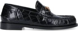 Versace Zwarte platte schoenen met Medusa 95 hardware Black Heren