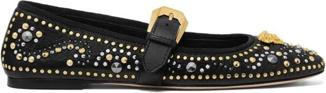 Versace Zwarte platte schoenen
