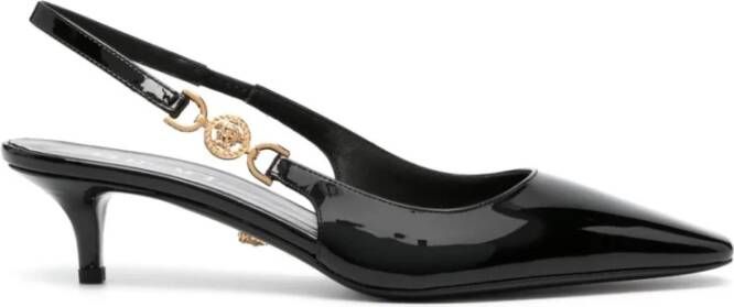 Versace Zwarte sandalen met hak en Medusa-embleem Black Dames