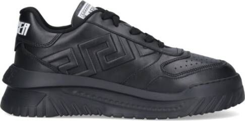 Versace Premium leren Greca Odissea Trainers Black Heren