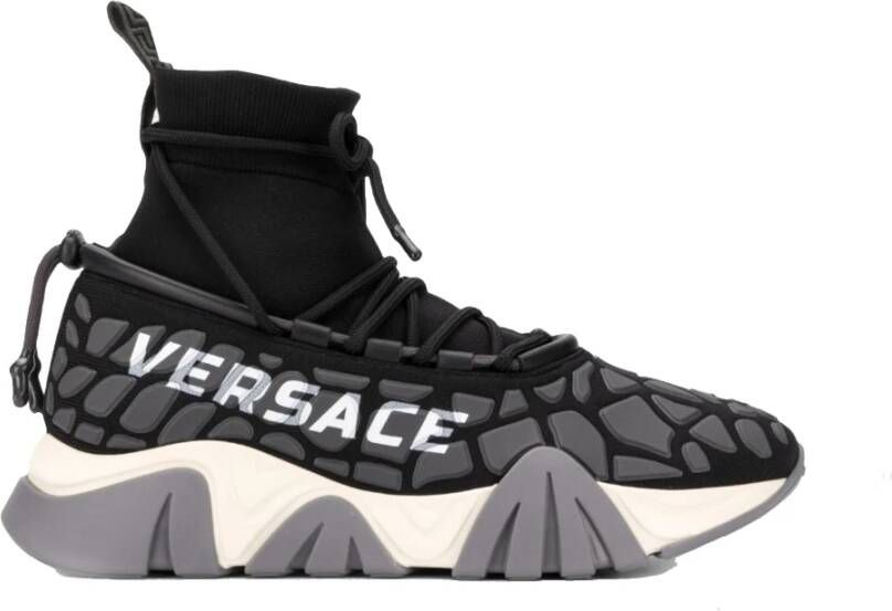 Versace Zwarte Squalo Veterschoenen voor Heren Black Heren