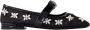 Versace Gianni Ribbon Flat Shoes Leather Black in zwart - Thumbnail 1