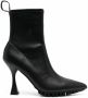 Versace Jeans Couture Zwarte enkellaarsjes met elastisch design en 11 cm hak Black Dames - Thumbnail 4