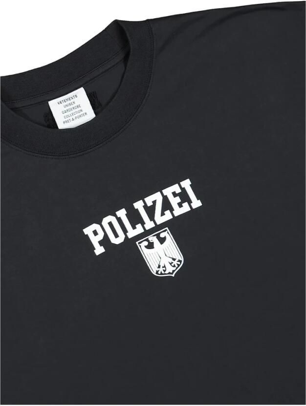 Vete ts Zwarte Adelaar Embleem Politie T-shirt