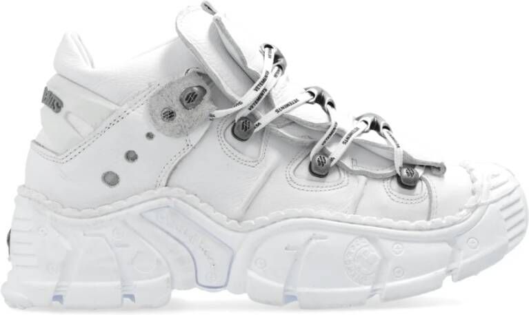 Vetements Witte Platform Loafers met Logo White Dames