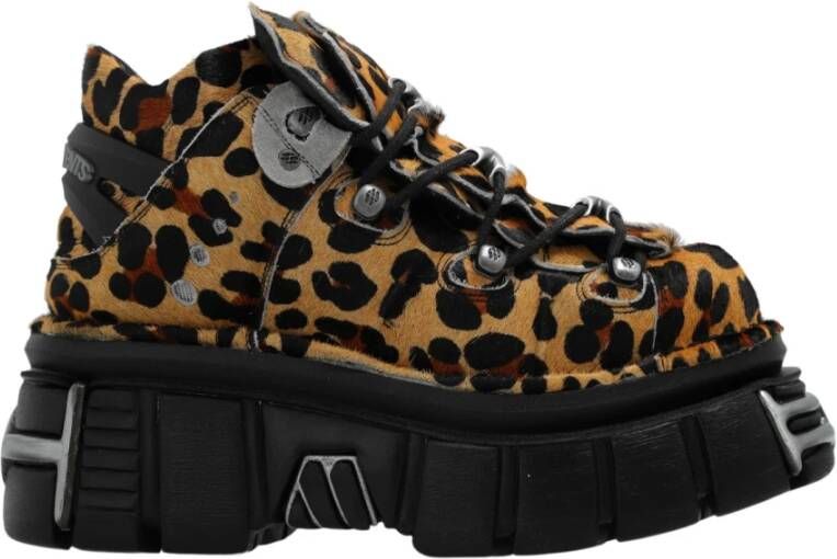 Vetements Zwart Beige Platform Veterschoenen Beige Dames