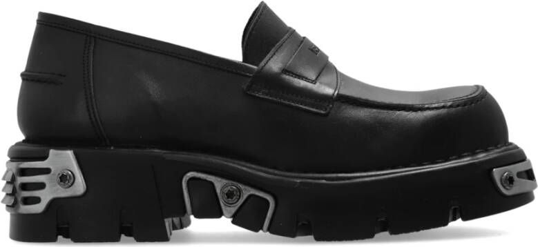 Vetements Zwarte Platform Loafers met Ingeprint Logo Black Heren
