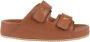 Via Roma 15 Bruine leren sandalen met dubbele bandjes - Thumbnail 1