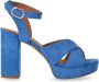 Via Roma 15 Denim Blauwe Sandaal met Hak en Kruisdetail Blue Dames - Thumbnail 1