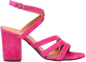 Via Roma 15 Fuchsia Suède Sandaal met 7 cm Hak Roze Dames