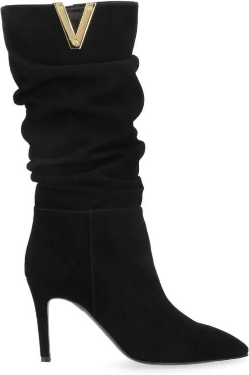 Via Roma 15 Gekruld met Goud Suède Zwart Black Dames