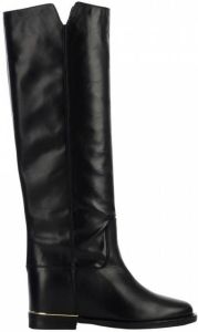 Via Roma 15 Leather boots with spur Zwart Dames