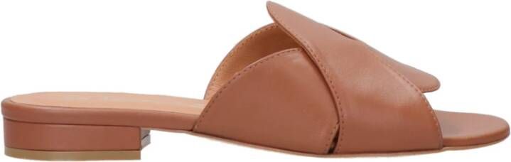 Via Roma 15 Lederen Slippers met Lage Band