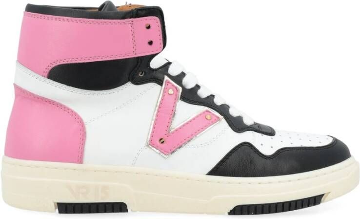 Via Roma 15 Midden Sneakers met Leren V-Detail