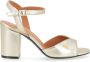 Via Roma 15 Platina gelamineerde leren sandalen met verstelbare enkelband - Thumbnail 1
