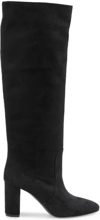 Via Roma 15 Boots & laarzen SCHWARZ WILDLEDER HOHER STIEFEL MIT AB in zwart