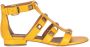 Via Roma 15 Studded Leren Sandalen Ronde Neus Yellow Dames - Thumbnail 1