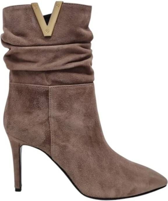 Via Roma 15 Suède Stiletto Laarzen met V-vorm