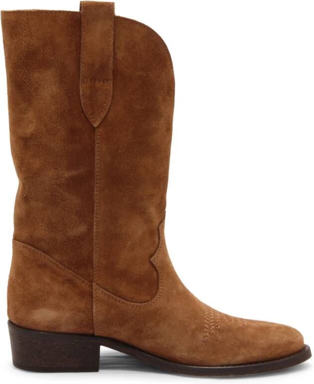 Via Roma 15 Suede Texaanse Laarzen 3 5 cm Hak