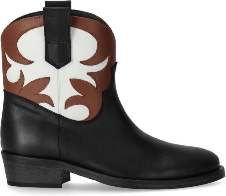 Via Roma 15 Boots Malibu' Santa Monica Tricolor Texan Bootie in zwart
