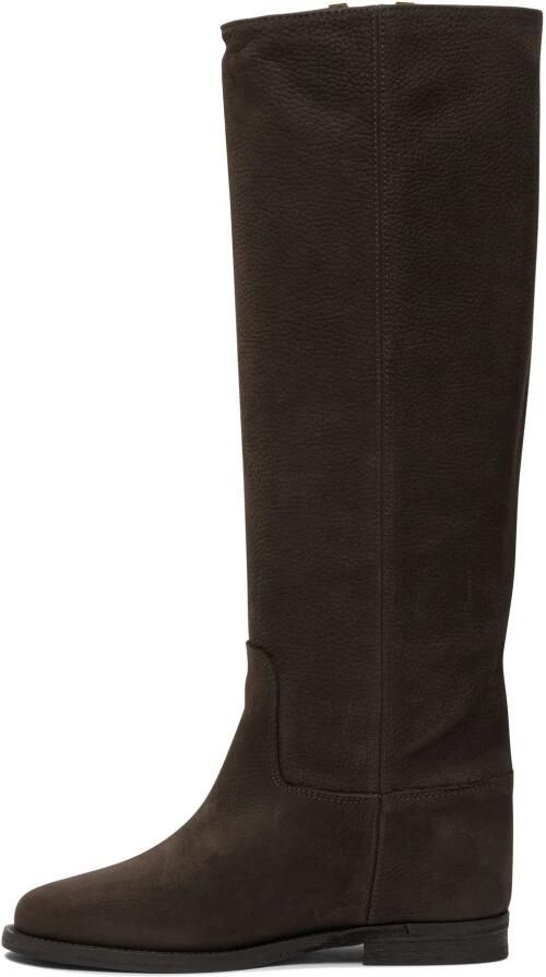 Via Roma 15 Bruine Leren Enkellaarzen voor Vrouwen