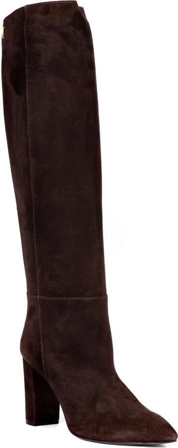 Via Roma 15 Bruine Suède Laarzen met Metalen Logo