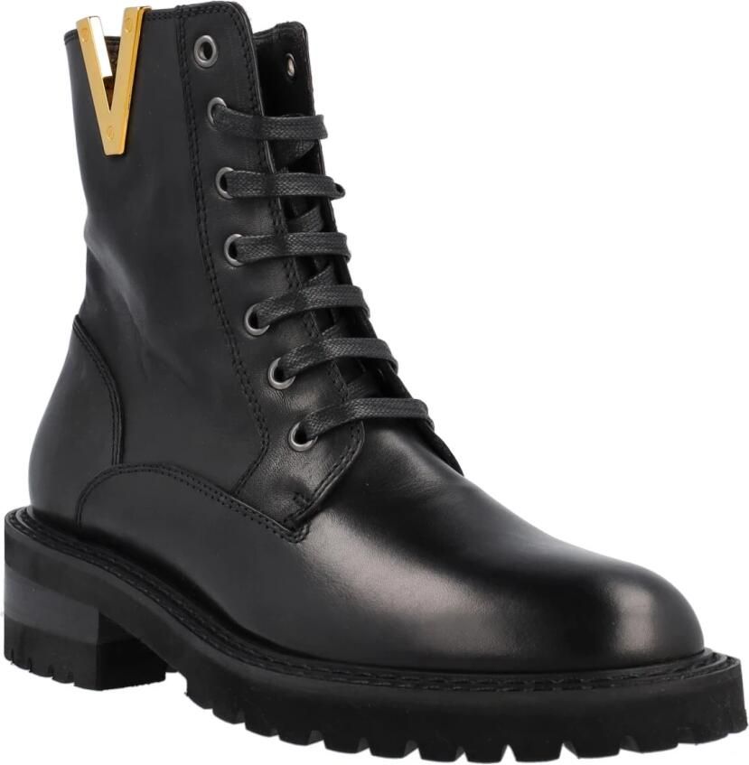 Via Roma 15 Zwarte Enkellaarsjes voor Dames