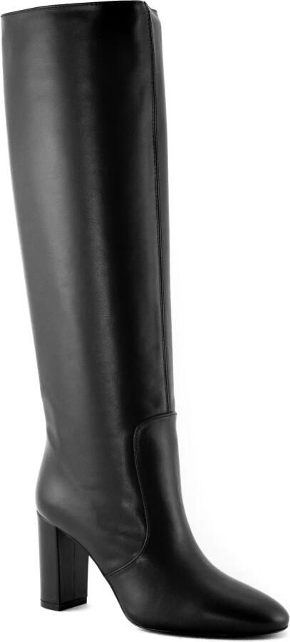 Via Roma 15 Zwarte Leren Laars met V Logo