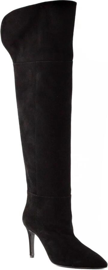 Via Roma 15 Zwarte Suède Kniehoge Laarzen