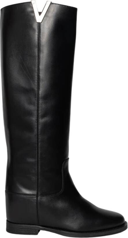 Via Roma 15 Zwarte laars 2568Bs Stijlvol model Black Dames