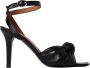 Via Roma 15 Zwarte Leren Hakken Sandalen - Thumbnail 1