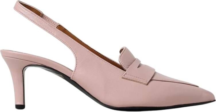 Via Roma 15 Zwarte Leren Pumps met Puntneus