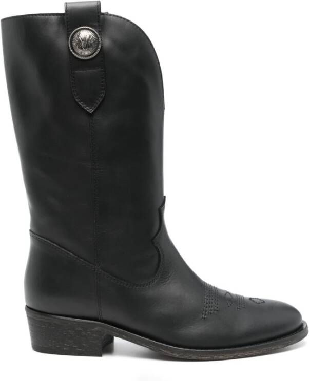 Via Roma 15 Zwarte Slip-On Leren Laarzen