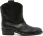 Via Roma 15 Zwarte Western Style Leren Enkellaarzen - Thumbnail 1