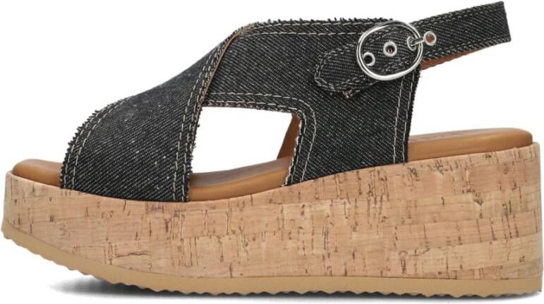 Via Vai Denim Sandalen Sissel Capri Black Dames